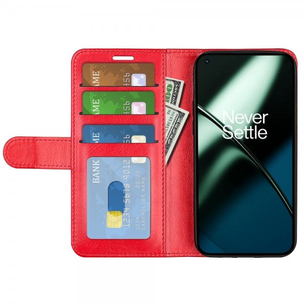 OnePlus 11 Etui Skinntekstur Rød