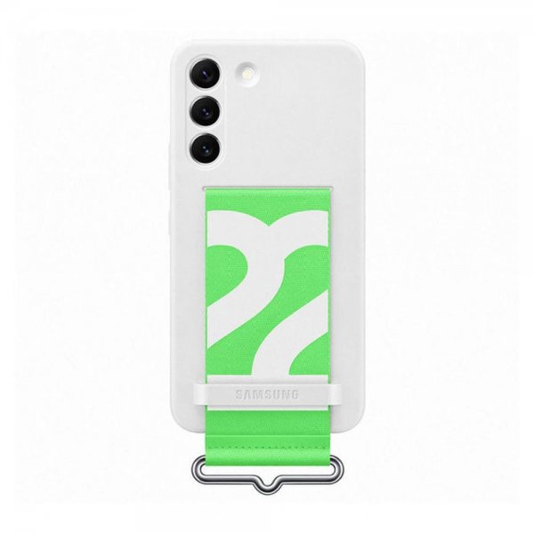 Original Galaxy S22 Plus Skal Silicone Cover with Strap Vit
