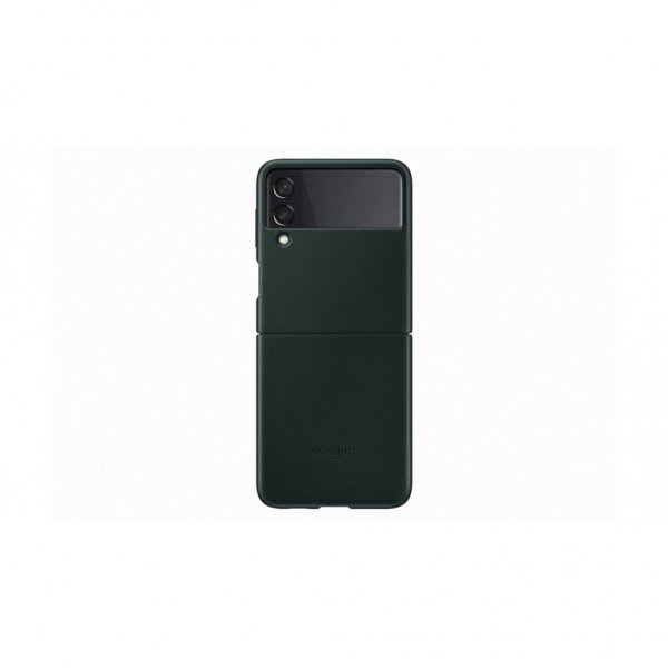 Original Galaxy Z Flip 3 Deksel Leather Cover Grønn