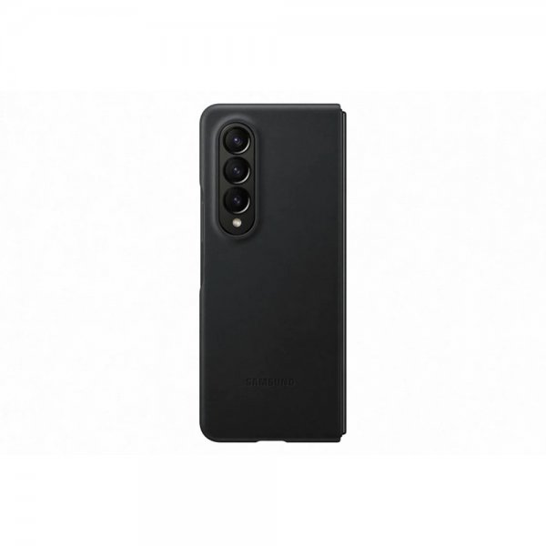 Original Galaxy Z Fold 4 Deksel Leather Cover Svart