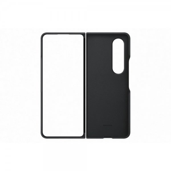 Original Galaxy Z Fold 4 Deksel Leather Cover Svart
