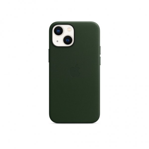 Original iPhone 13 Mini Deksel Leather Case MagSafe Sequoia Green