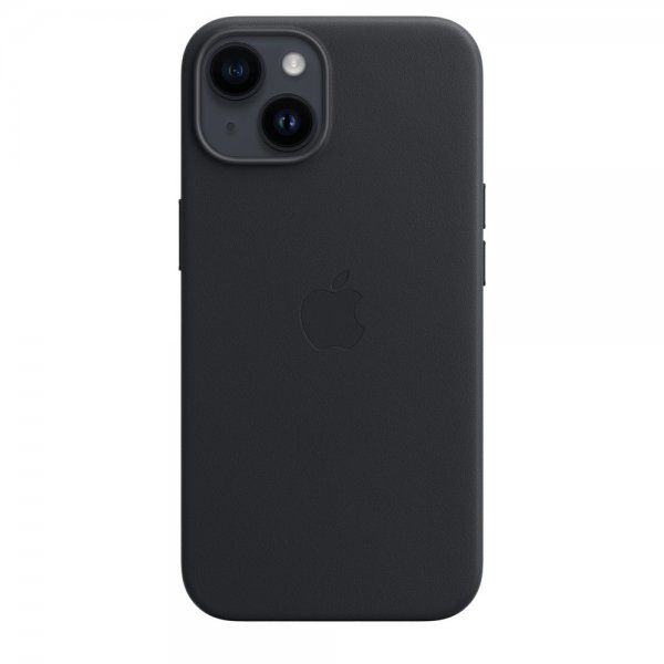 Original iPhone 14 Deksel Leather Case MagSafe Midnatt