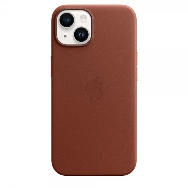 Original iPhone 14 Deksel Leather Case MagSafe Umber