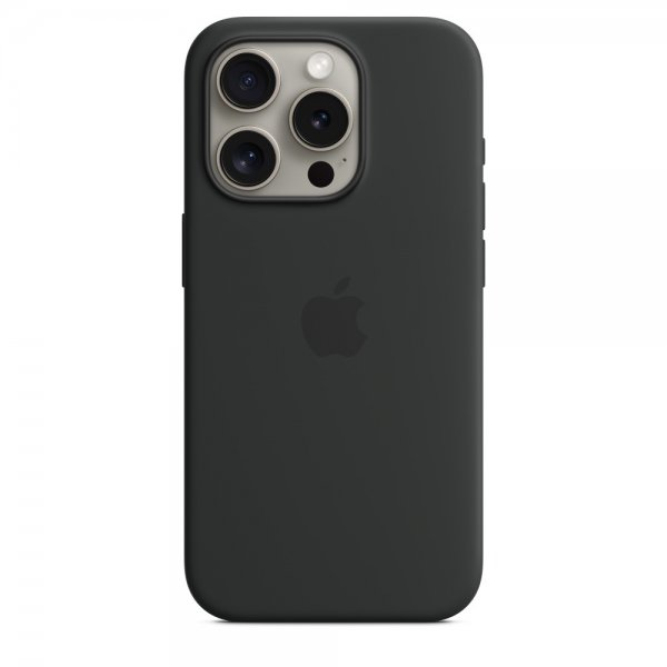 Original iPhone 15 Pro Max Deksel Silikon MagSafe Svart