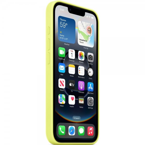 Original iPhone 16e Deksel Silicone Case Neon Yellow