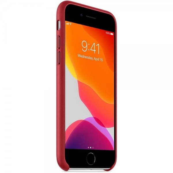 Original iPhone 7/8/SE Deksel Leather Case Rød