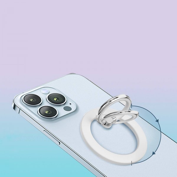 MagSafe Telefon Ring Mag Loop Ring Stand Hvit