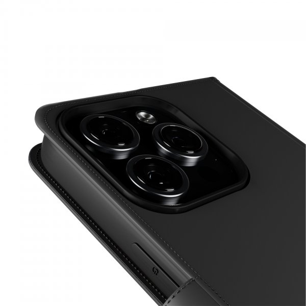 iPhone 16 Pro Etui Wallet Stand Svart
