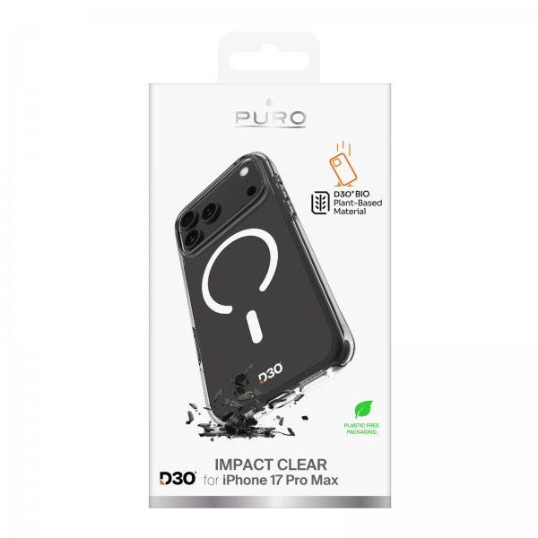 iPhone 17 Pro Max Deksel Impact Clear D3O MagSafe Transparent