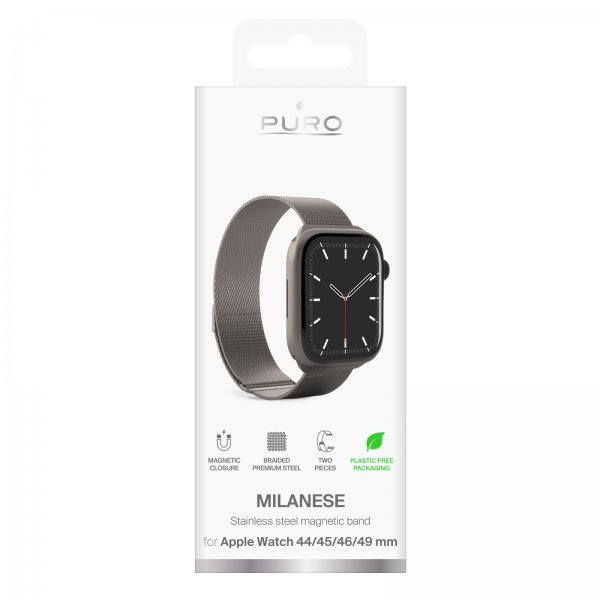 Apple Watch 44/45/46mm/Ultra 49mm Armbånd Milanese Titanium