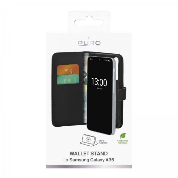 Samsung Galaxy A35 Etui Wallet Stand Svart