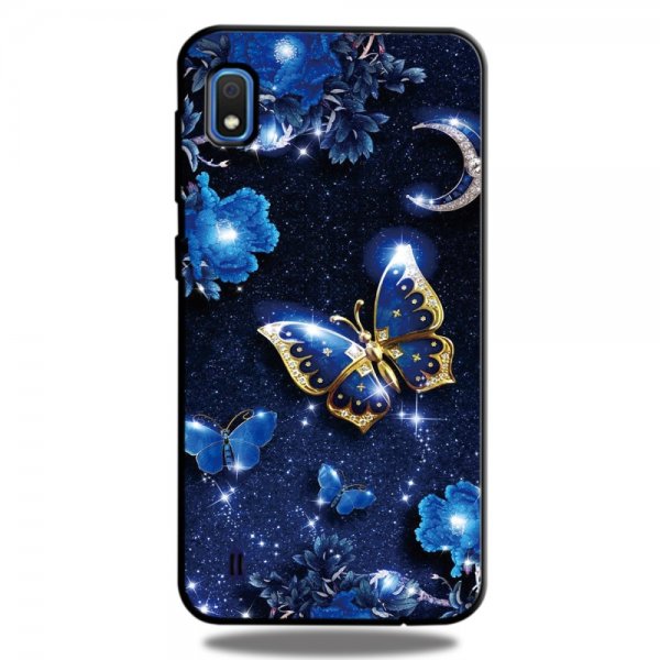 Samsung Galaxy A10 Deksel Motiv Blåa Fjärilar