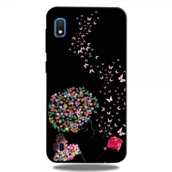 Samsung Galaxy A10 Deksel Motiv Blomster och Fjärilar