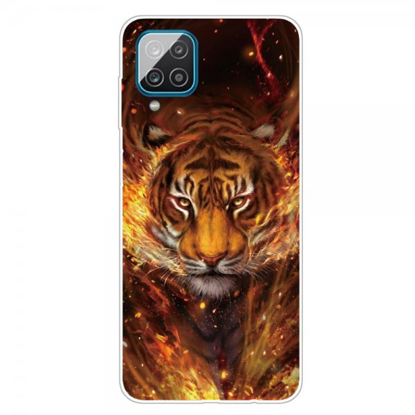 Samsung Galaxy A12 Deksel Motiv Brann Og Tiger