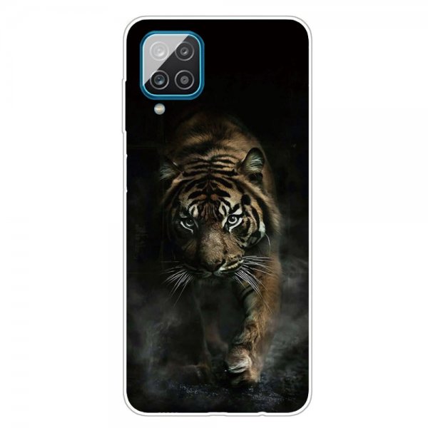 Samsung Galaxy A12 Deksel Motiv Stor Tiger