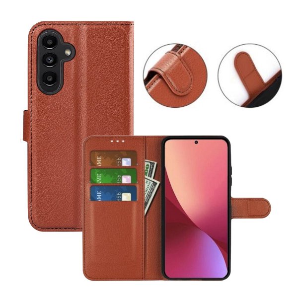 Samsung Galaxy A14 Etui med Stativ Brun