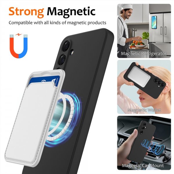 Samsung Galaxy A16 Deksel med Stropp Silikon MagSafe Svart