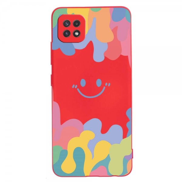 Samsung Galaxy A22 5G Deksel Smiley Rød