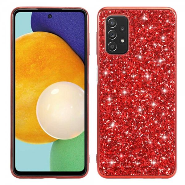 Samsung Galaxy A32 5G Deksel Paljetter Rød