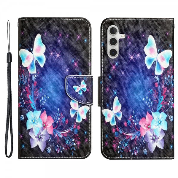 Samsung Galaxy A34 5G Etui Motiv Sommerfugler och Blommor