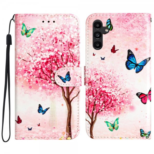Samsung Galaxy A34 5G Etui Motiv Kirsebærtrær Og Sommerfugler
