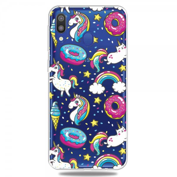 Samsung Galaxy A40 Deksel Motiv Enhörningar och Donuts