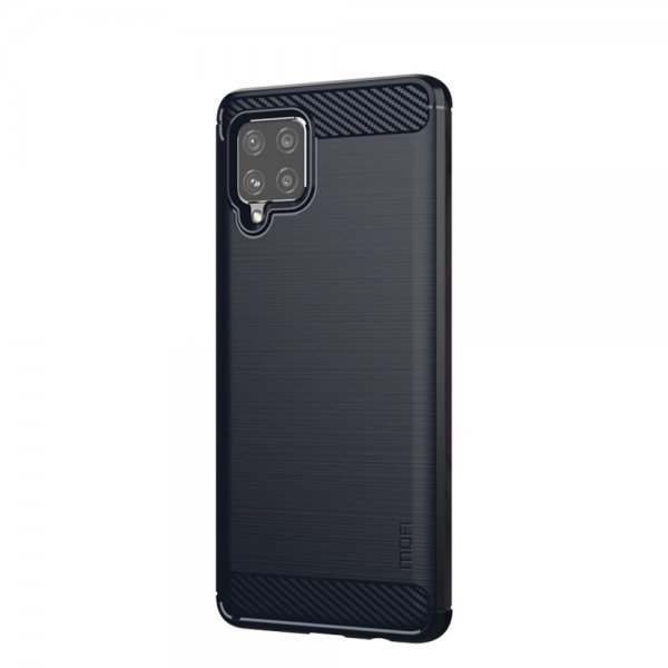 Samsung Galaxy A42 5G Deksel Børstet Karbonfibertekstur Mörkblå
