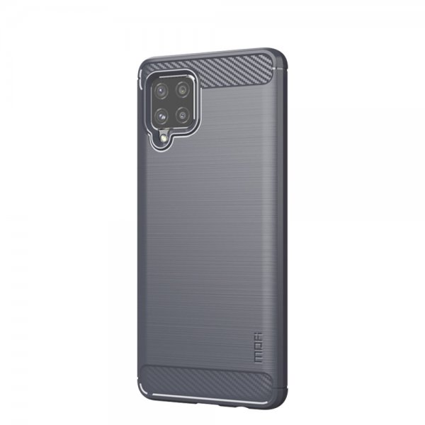 Samsung Galaxy A42 5G Deksel Børstet Karbonfibertekstur Grå