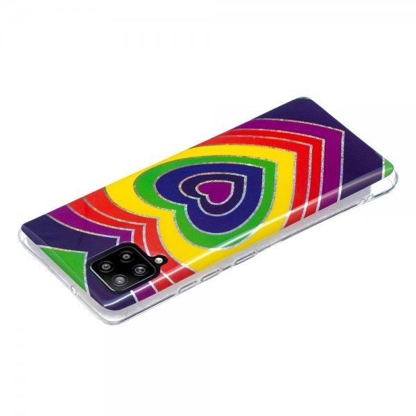 Samsung Galaxy A42 5G Deksel Motiv Fargerik Hjertemønster