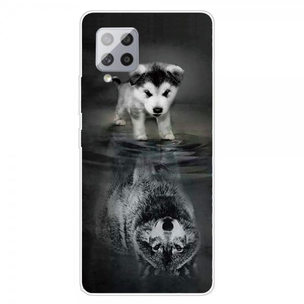 Samsung Galaxy A42 5G Deksel Motiv Hund och Varg
