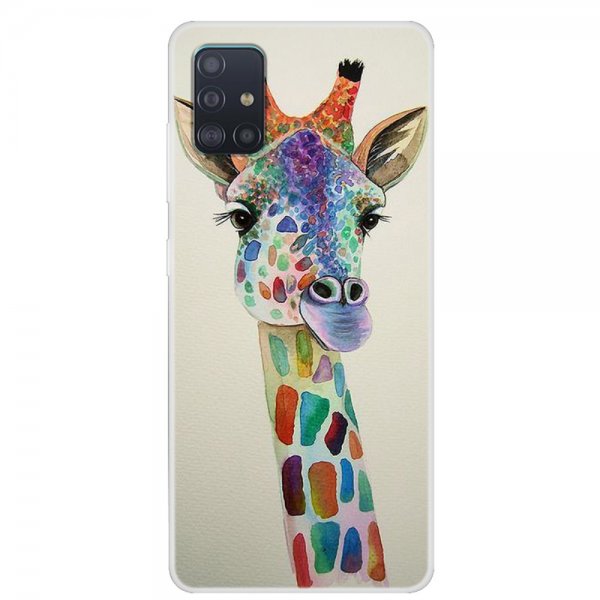 Samsung Galaxy A51 Deksel Motiv Färgglad Giraff