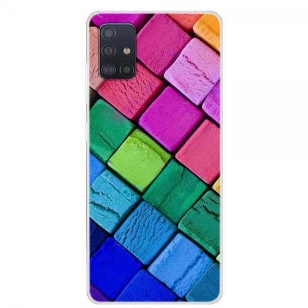 Samsung Galaxy A51 Deksel Motiv Färgglada Rutor