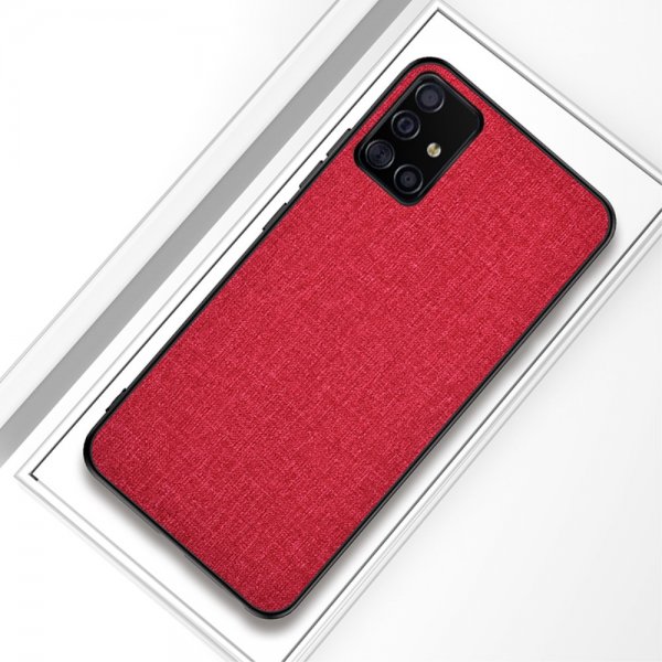 Samsung Galaxy A51 Deksel Stofftextur Rød