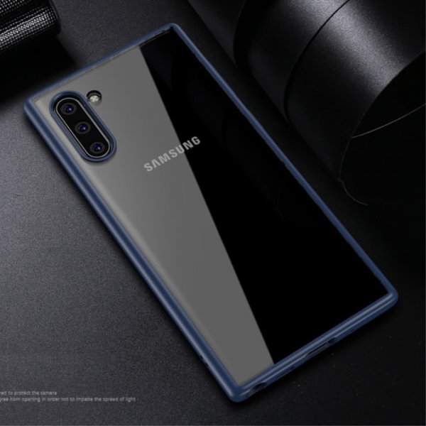 Samsung Galaxy Note 10 Deksel Hardplast TPU Klar Mörkblå