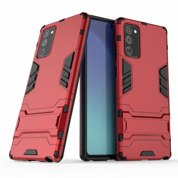 Samsung Galaxy Note 20 Deksel Armor Stativfunksjon Rød