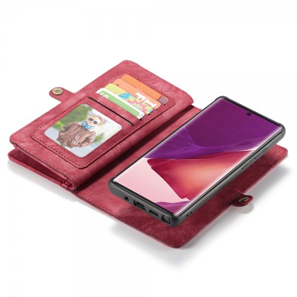 Samsung Galaxy Note 20 Ultra Mobilplånbok Löstagbart Deksel Rød