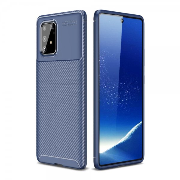 Samsung Galaxy S10 Lite Deksel Karbonfibertekstur Blå
