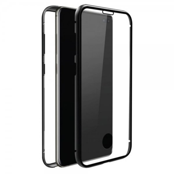 Samsung Galaxy S10 Deksel 360° Real Glass Case Svart Transparent