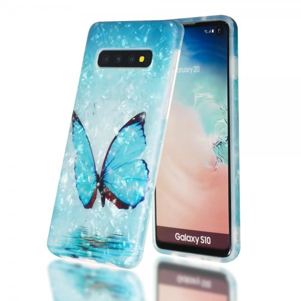 Samsung Galaxy S10 Deksel Motiv Blå Fjäril