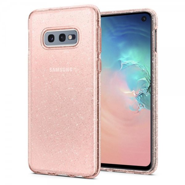 Samsung Galaxy S10E Deksel Liquid Crystal Glitter Rose Quartz