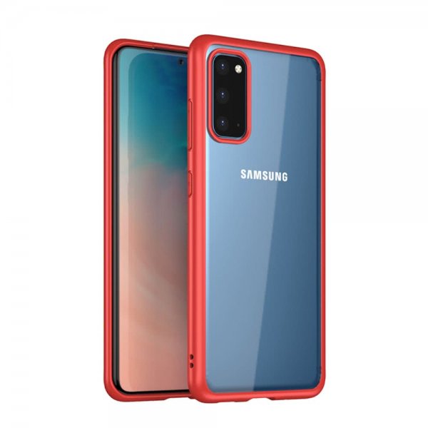 Samsung Galaxy S20 Deksel Gjennomsiktig Bakside Rød