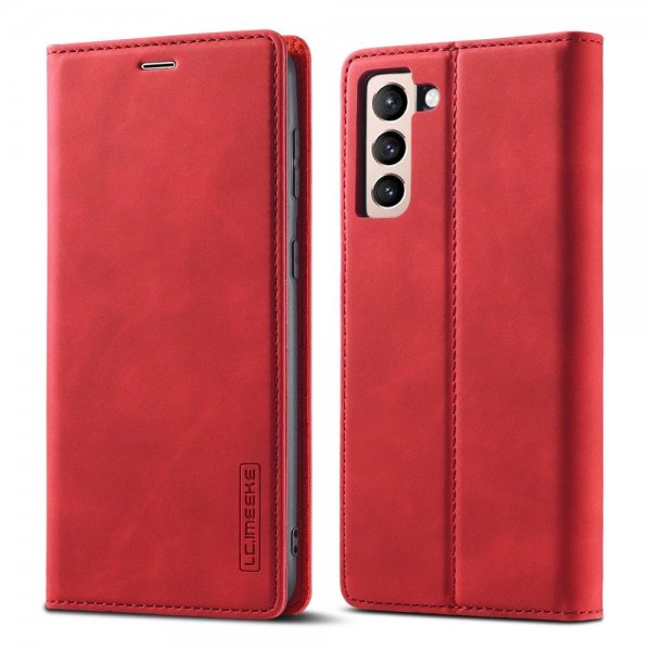 Samsung Galaxy S21 FE Etui med Kortlomme flipp Rød