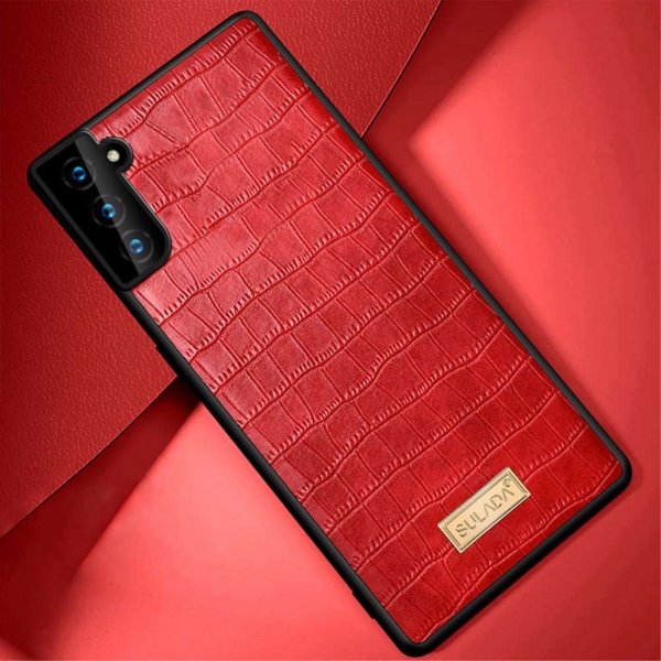 Samsung Galaxy S21 Deksel Krokodillemønster Rød