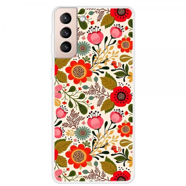 Samsung Galaxy S21 Deksel Motiv Floral Mønster