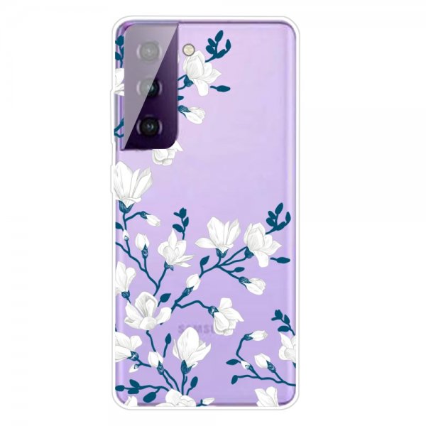 Samsung Galaxy S21 Deksel Motiv Hvit Blomst