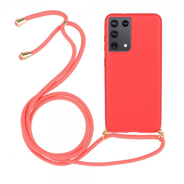 Samsung Galaxy S21 Ultra Deksel Hvetestrå Rød