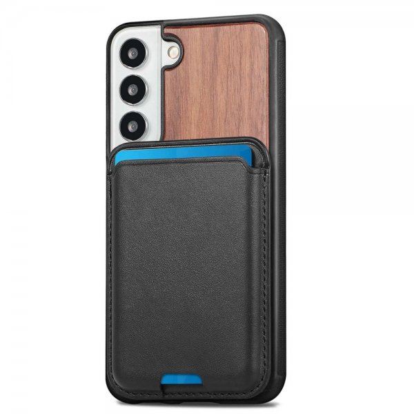 Samsung Galaxy S22 Plus Deksel Tre Avtakbart Kortholder Walnut