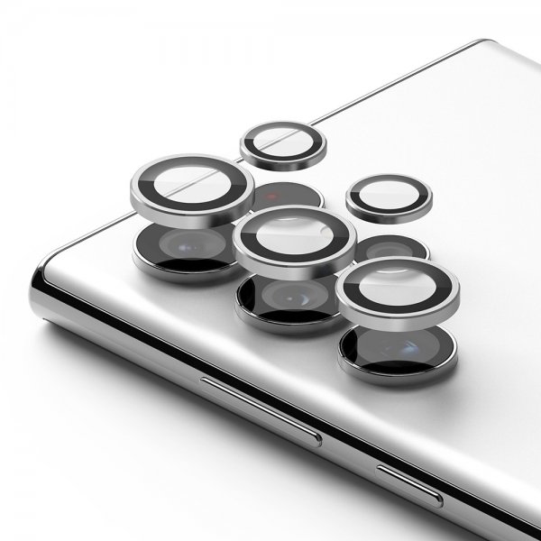 Samsung Galaxy S22 Ultra Linsebeskyttelse Camera Lens Frame Sølv