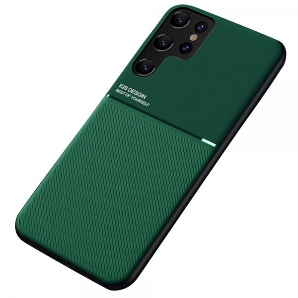 Samsung Galaxy S22 Ultra Deksel med Metallplate Grønn